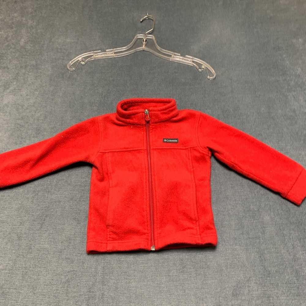 Columbia Fleece Jacket Kids Toddler 3T Red Long Sleeve Winter Warm Full Zip